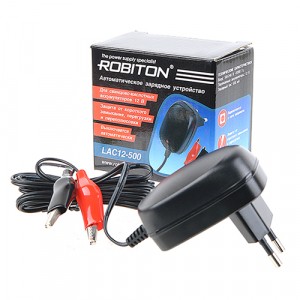 З/у для батарей ROBITON LAC12-500 для свинцово-кислотных акк-в 12V, 500mA, защита, "крокодилы" в/к