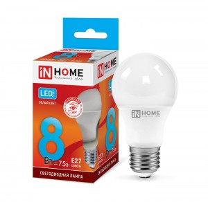 ASD/InHome VC ЛОН A60 E27 8W(720lm) 4000К 4K 110х60 (без пульсации) 4028