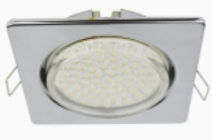 Ecola GX53 H4 Квадрат плоский св-к  Хром 41x106 FC53N4ECB