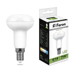Feron R50 E14 7W(560lm) 4000K 4K прозрачная 86x50, LB-450 25514