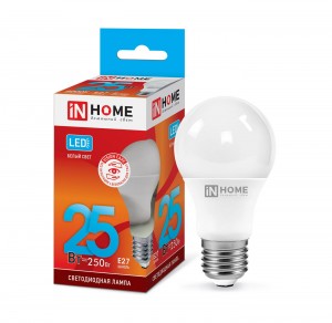 ASD/inHome VC ЛОН A65 E27 25W(2250lm) 4000К 4K 135x65 (без пульсации) 4080