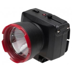 Космос фонарь налобный H1WLED (акк. 4V 0,5Ah) 1св/д 1W (100lm), красно-чёрный./пластик, встр. з/у (5 шт.)