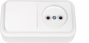 Bylectrica Пралеска блок (роз. 16А + 1 кл. выкл. 10А) ОУ бел. В-РЦ-521