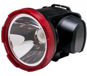 Космос фонарь налобный H5WLED (акк. 4V 2Ah) 1св/д 5W (220lm), красно-чёрн./пластик, встр. з/у от USB