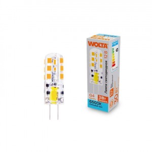 Wolta лампа св/д JC G4 12V капсульная 3W(240lm) 6500K 6K силикон WSTD-JC-12V3W6KG4-S