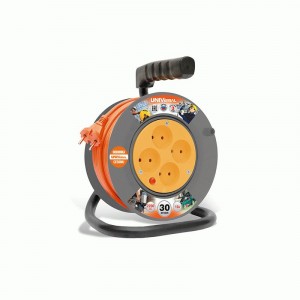 UNIVersal силовой удлинитель на пласт. катуш. ПВС 2х1 4 роз. 30 м 10А  термо,  У6-014 4592
