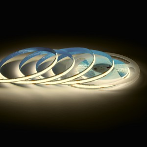 APEYRON Лента св/д 24V 12W/m COB 320led/m IP20 1000lm/m 8мм 5м интер. Ra90 3000К 2K 00-381
