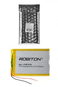 Ак-р Robiton Li-Po LP4070100 3.7В 3000мАч PK1,14912