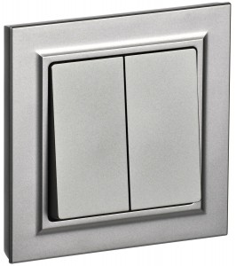 IEK BRITE выкл. СУ 2 кл. 10А, 230В, сталь ВСР10-2-0-БрС BR-V20-0-10-K46-F