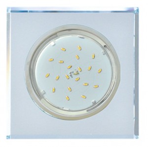 Ecola GX53 H4 5311 св-к Стекло Квадрат скошенный край хром-хром (зеркальный) 38x120 FM53SNECH