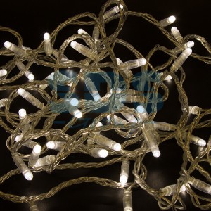 Гирлянда-нить ул. 100LED т.-бел 10м прозр.ПВХ без б/п (код634330/677681)IP65 соед 305-186 Neon Night