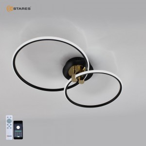 Estares св-к-люстра св/д управл. LUNE 50W 2R (5000lm) 2K-4K-6K 615x360x110 пульт ДУ черн. IP20