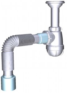Aquant Сифон для кухни 1 1/2" х 40 малый с удл.горловиной,гибкой трубой 40х50, S0510-35-MR(S0510-35)