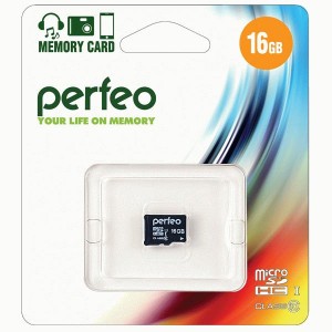 Ф/к MicroSDHC 16Gb class10 Perfeo без адаптера PF16GMCSH10