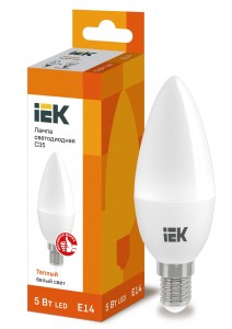 IEK свеча C35 E14 5W(450lm) 3000K 2K 100x35 матов. ECO LLE-C35-5-230-30-E14