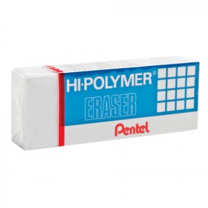 Ластик PENTEL (Япония) "HI-POLYMER ERASER", 43х17,5х11,5 мм, белый, прямоугольный, синтетический кау
