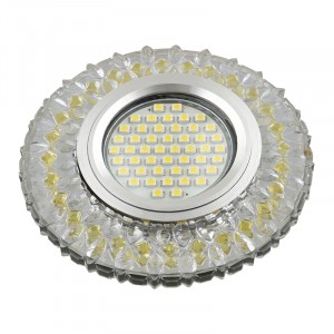 Fametto DLS-L138 GU5.3 св-к встр, Luciole стекло 95х20(10) прозрачный/зеркал., подсветка LED3W