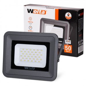 Wolta св/д прожектор 50W(4200Lm) SMD 5500K 6K IP65 215x35x206мм метал/пласт черный WFL-50W/06
