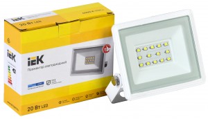 IEK Прожектор св/д LED СДО 06-20 20W(1600lm) 6500K 6K 117x132x21 белый IP65 LPDO601-20-65-K01