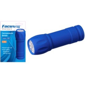 Focusray фонарь ручной 1005  (3xR03) 9св/д, синий/резина, влагонепроницаем, BL (10 шт.)