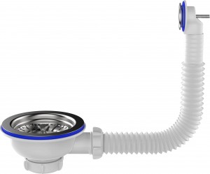 Aquant Перелив д/мойки 3 1/2" с круглым вертикальным корпусом, NV320-10-MR