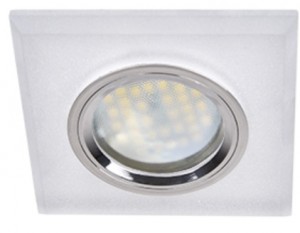 Ecola MR16 GU5.3 DL1651 св-к Квадрат Стекло Матовый/Хром 25x90x90 FN1651EFF