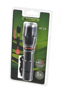 GARIN фонарь ручной LUX MT-10 (3xR03/18650) 1св/д 5W (1000lm) оперативный,магнит,черн., 5 реж., BL1