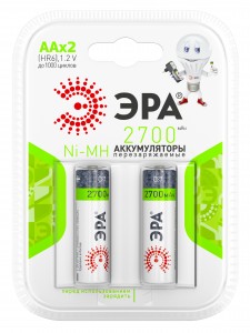 Ак-р ЭРА Аккумулятор AA/R6 2700mAh HR6-2BL BL2 (20/240/6000) 1693