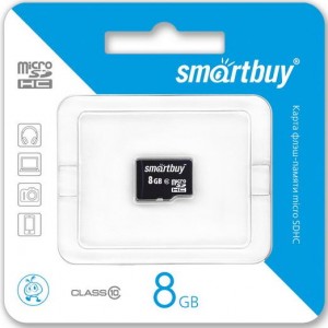 Флэш-карта (карта памяти) MicroSDHC  8GB Class10  SmartBuy без адаптера