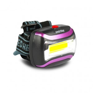 Smartbuy фонарь налобный SBF-HL021 (3xR06) 1 св/д COB 3W(100lm) 50м черный/пластик+металл, 2 режима