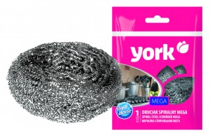 Губка для посуды (мочалка) металл Спираль Мега d=7см, 002030 York