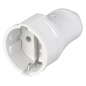 SmartBuy штепсель 16А 250В (АБС-пластик, земля, белая) SBE-16-S01-wz