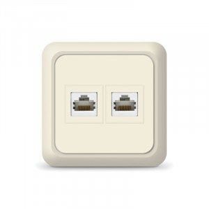 UNIVersal Олимп роз. комп. ОУ 2 мест. беж.(сл. кость) (керам. осн., RJ45) 1074