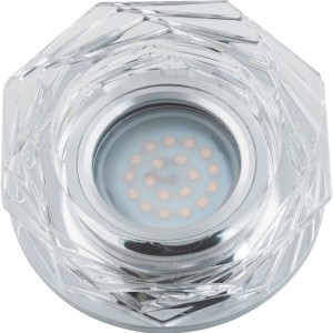 Fametto DLS-L122-2001 GU5.3 св-к встр. Luciole стекло 95(70)x45 прозр/бронза, подсветка LED3W