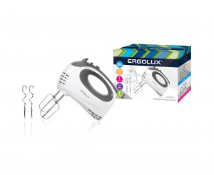 Миксер ERGOLUX ELX-EM02-C31, 5 скор.+турбо режим, 320W, венчики, крюки для теста  84157