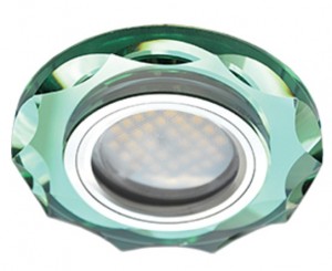 Ecola DL1653 MR16 GU5.3 св-к  Стекло с вогнутыми гранями Изумруд/Хром 25x90 FR1653EFF