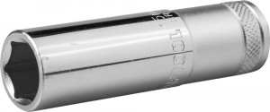 Торц головка KRAFTOOL "INDUSTRIE QUALITAT", удлин, Cr-V, FLANK, хромосатинир, 1/2" zu27807-15