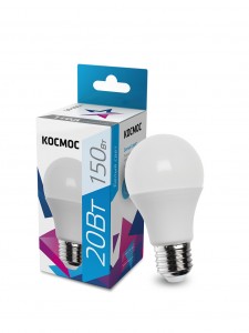 Космос ЛОН A60 E27 20W (1800lm) 4500K 4K матов. 118x60 LkecLED20wA60E2745