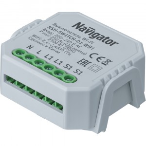 Navigator Умный выключатель 250Вт 46x46x18 NSH-SWITCH-01-WiFi 82632