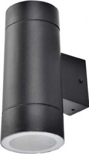 Ecola 8013A св-к прозр.цилиндр металл.черный IP65 2*GX53 205х140х90 FB53C2ECH