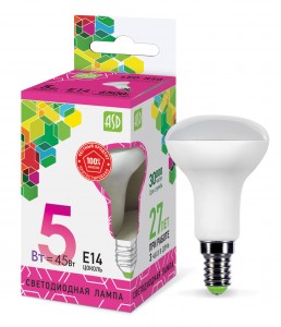 ASD standard R50 E14 5W(450lm) 6500K 6K 85x50 пластик/алюм  6701