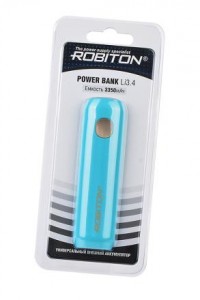 Внешний аккумулятор Robiton Power Bank Li3.4 IRIS (голубой) 3350мАч BL1