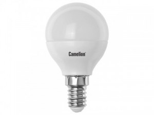 Camelion Шар G45 E14 7W(580lm 220°) 6500K 6K матов. 82x45 пластик LED7-G45/865/E14