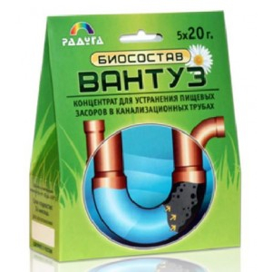 Биосостав Вантуз (5шт*20г) д/устранения засоров от жира и пищ. остатков (смесь ферментов) (5 шт.)