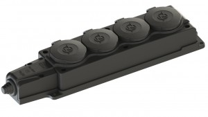 NE-AD колодка ОУ четверная 4 гн. с загл. каучук 2P+PE 1x16A 220-240V IP54 4104 (Турция)