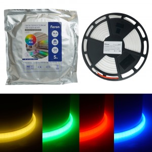 Feron термолента св/д 24V 14.4W/m 120led/m IP68 RGB баня/сауна бассейн 5м гермет 5000x13x13 48731