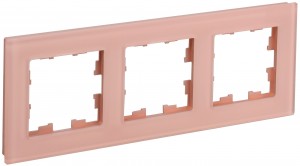 IEK BRITE Рамка 3 мест. РУ-3-2-БрП стекло персиковый матовый BR-M32-G-31-K96
