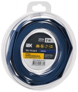 IEK термоусадка трубка ТТУ нг-LS 8/4 синяя (2м/упак, цена за уп) ТУТ UDR12-008-004-002-K07-T