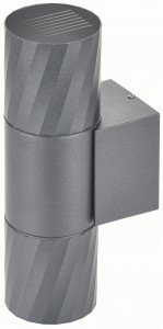 IEK св-к уличный/садов 5221 настенный под лампу 2хGU10 IP65 серый 90x195x60 LT-UBU0-5221-GU10-2-K03