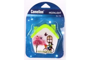 Camelion NL-173 ночник 0.5W 4LED 75x75x60 Домик 220V, пластик, выкл.